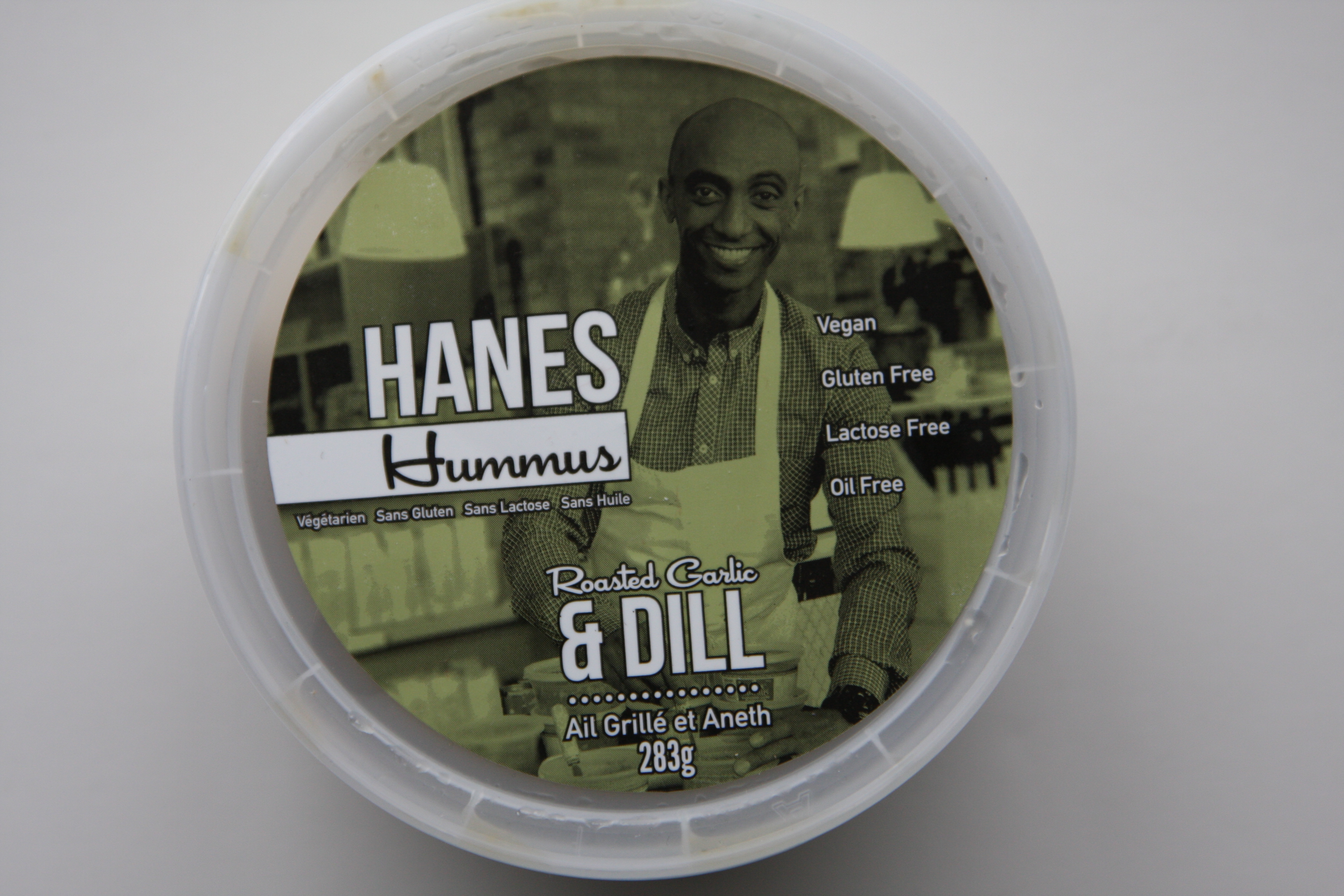Hanes Hummus roasted garlic & dill lid