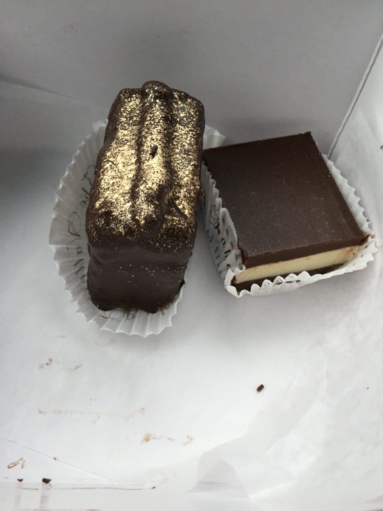The Tower and the nanaimo bar from The Valley Bakery
