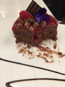 plate with partially eaten Raspberry Chocolate Mousse from Ganache Chocolate in Melbourne