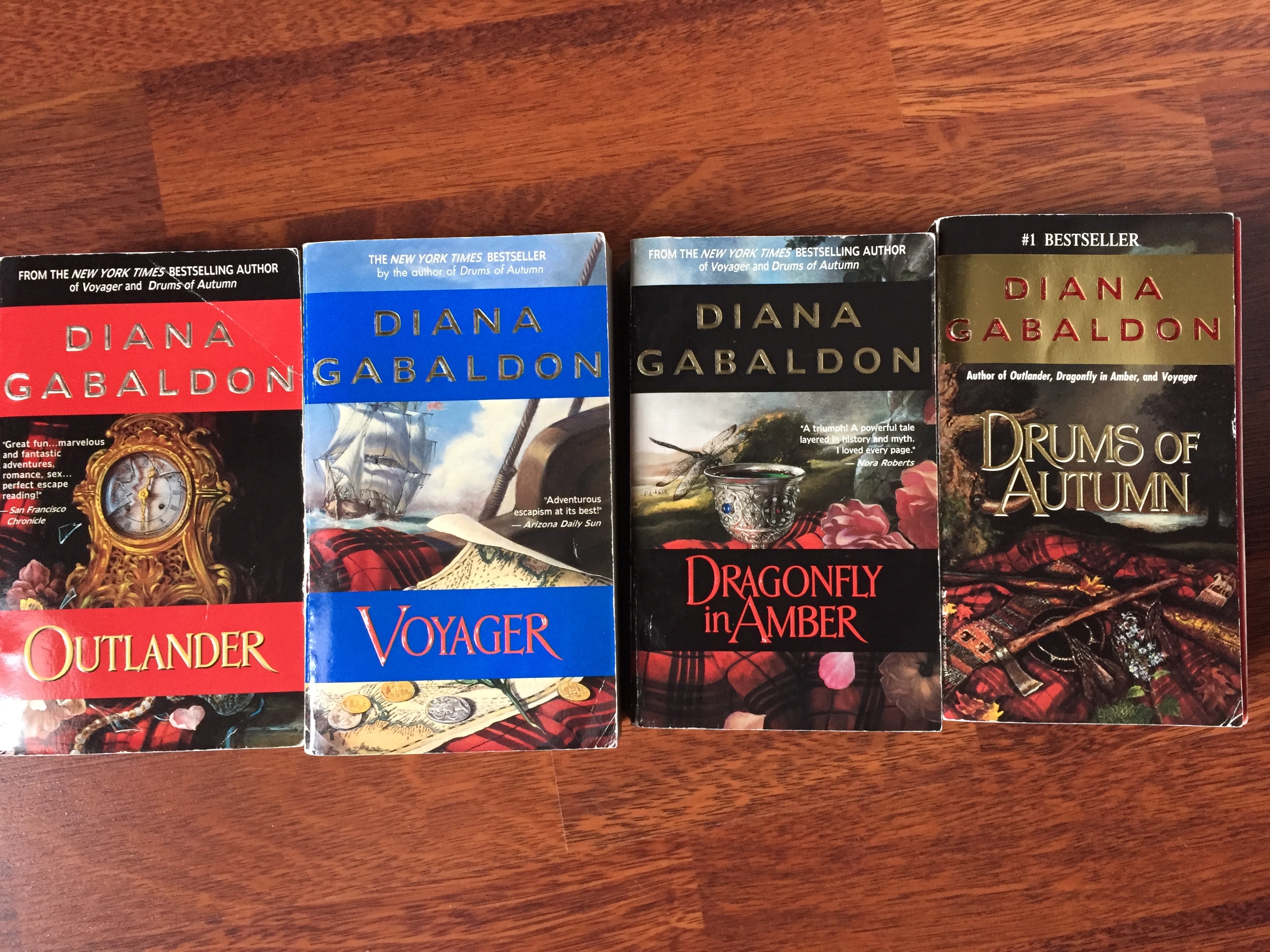 The 4 Diana Gabaldon Books that Started It All. Outlander, Voyager, Dragonfly in Amber & Drums of Autumn - favourite authors