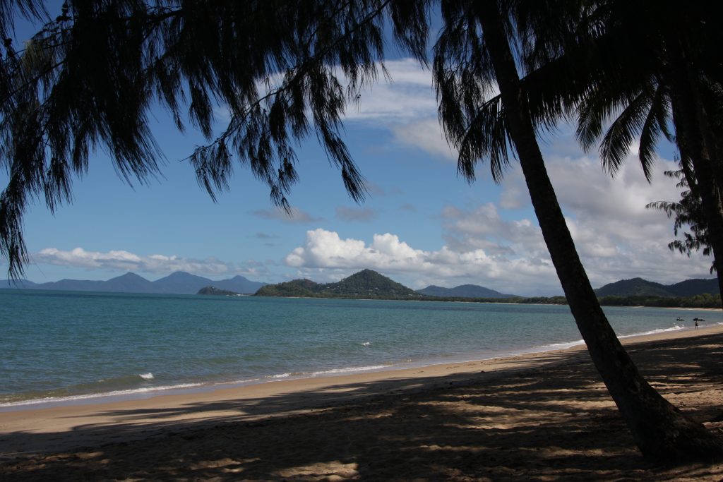 view of the ocean from the beach in Palm Cove
