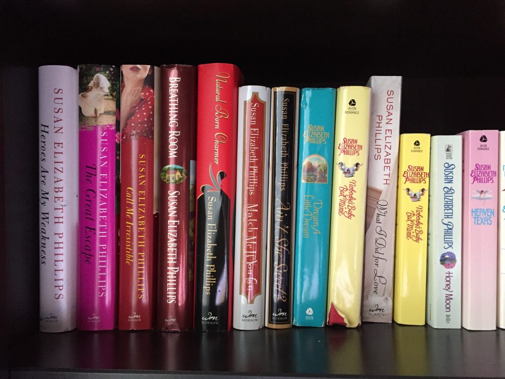The Susan Elizabeth Phillips Book Collection Hard Cover on the book shelf - favourite authors