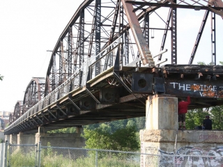 Bridge in Saskatoon bridge in Saskatoon in the process of being torn down