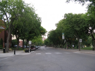 Scenic Street View in Downtown Saskatoon Scenic Street View in Downtown Saskatoon along the river
