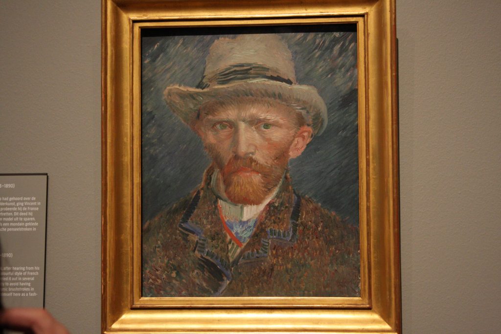 Van Gogh self portrait in the Rijksmuseum in Amsterdam