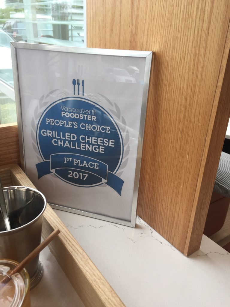 Vancouver Foodster Grilled Cheese Challenge 1st Place