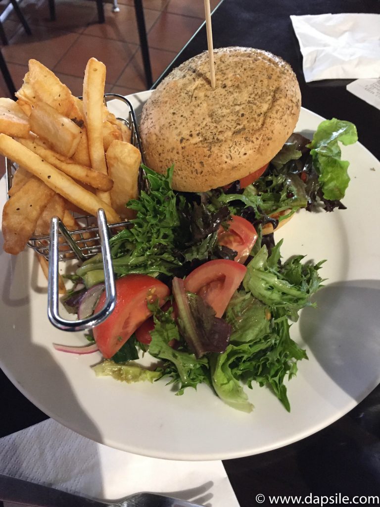 Veggie Burger at Kings Canyon Resort on tour from Alice Springs to Uluru