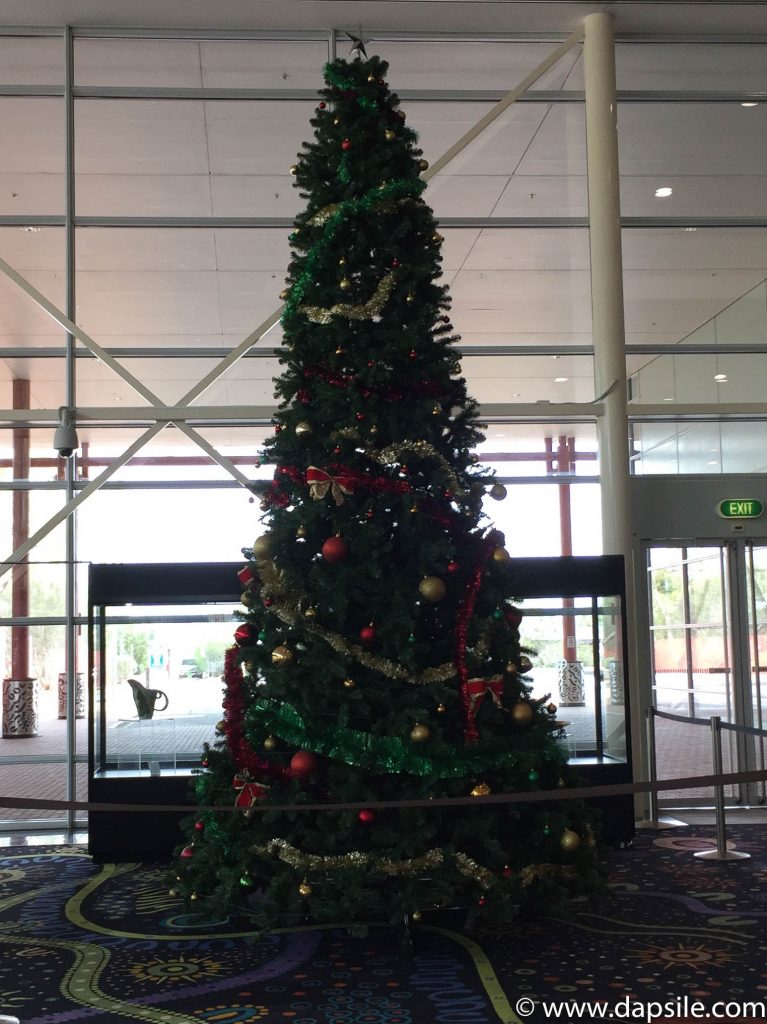 Christmas tree at Alice Springs Airport while visiting the Alice Springs area