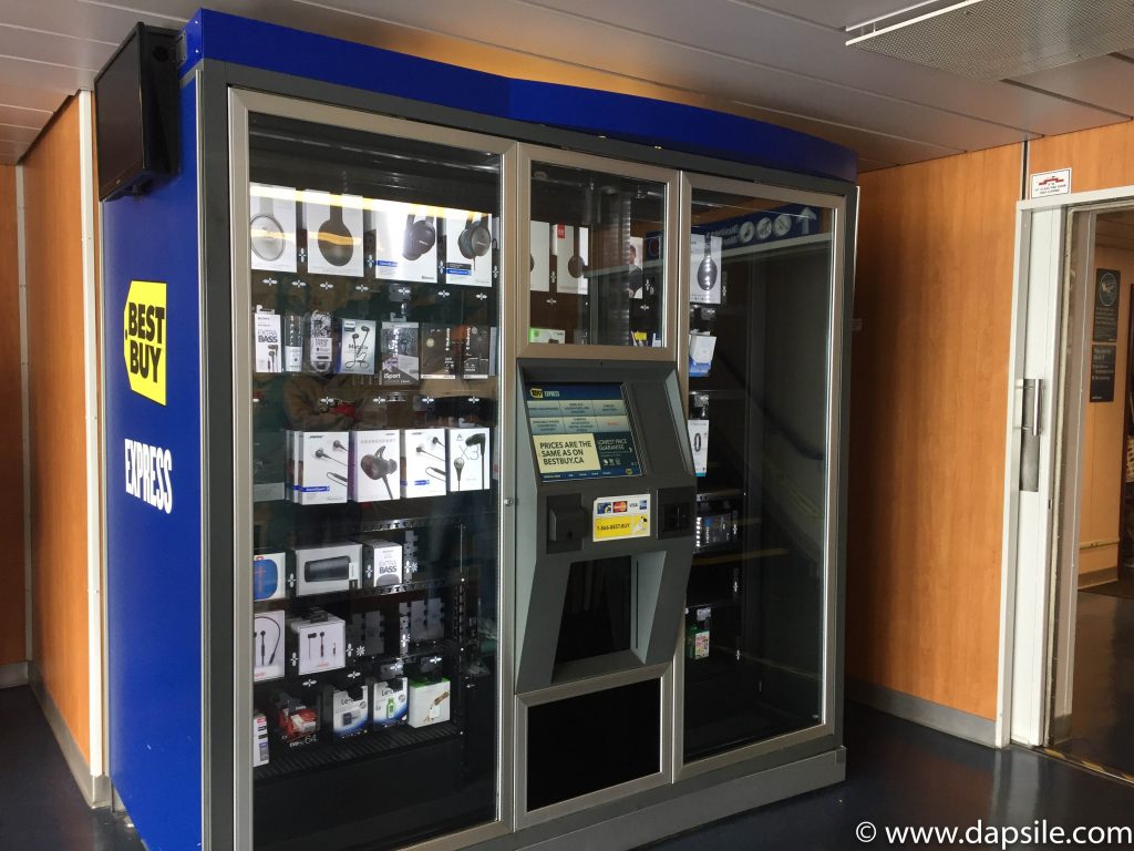 Electronics vending machine from travelling from Vancouver to Victoria by ferry