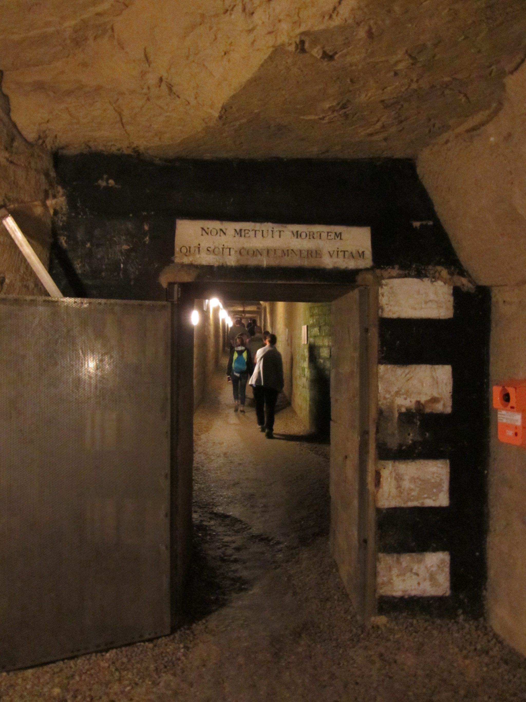 Doorway and Walkway in the Catacombs in Paris