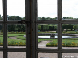 Palace of Versailles Garden through the Window in Paris Sights