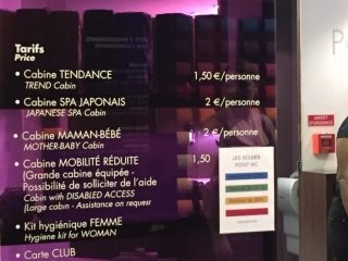 Price List at the Paris Point WC Toilets outside Louvre