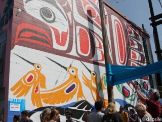 Mural Festival Traditional Paintings on a Mural Summer Street Festivals in the Vancouver Area