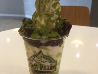 Soft Peaks Green Forest Soft Peaks Soft Ice Cream Green Forest with Matcha and Red Beans