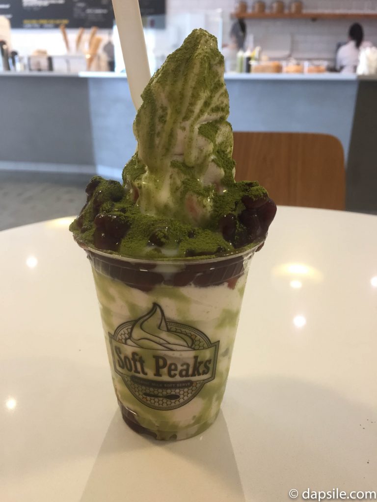 Soft Peaks Soft Ice Cream Green Forest with Matcha and Red Beans