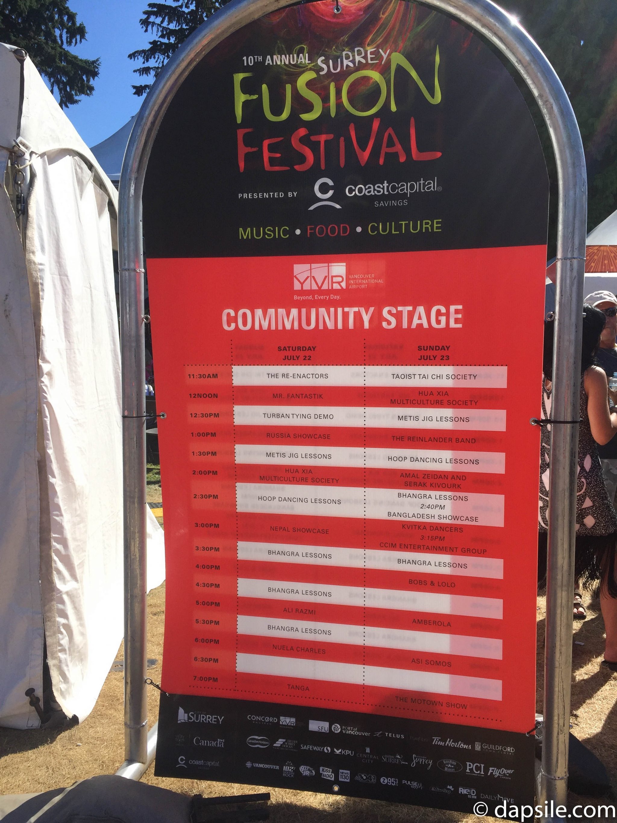 Surrey Fusion Festival 2017 Community Stage Schedule