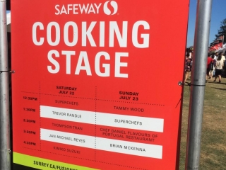 Surrey Fusion Festival 2017 Cooking Stage Schedule