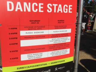 Surrey Fusion Festival 2017 Dance Stage Schedule