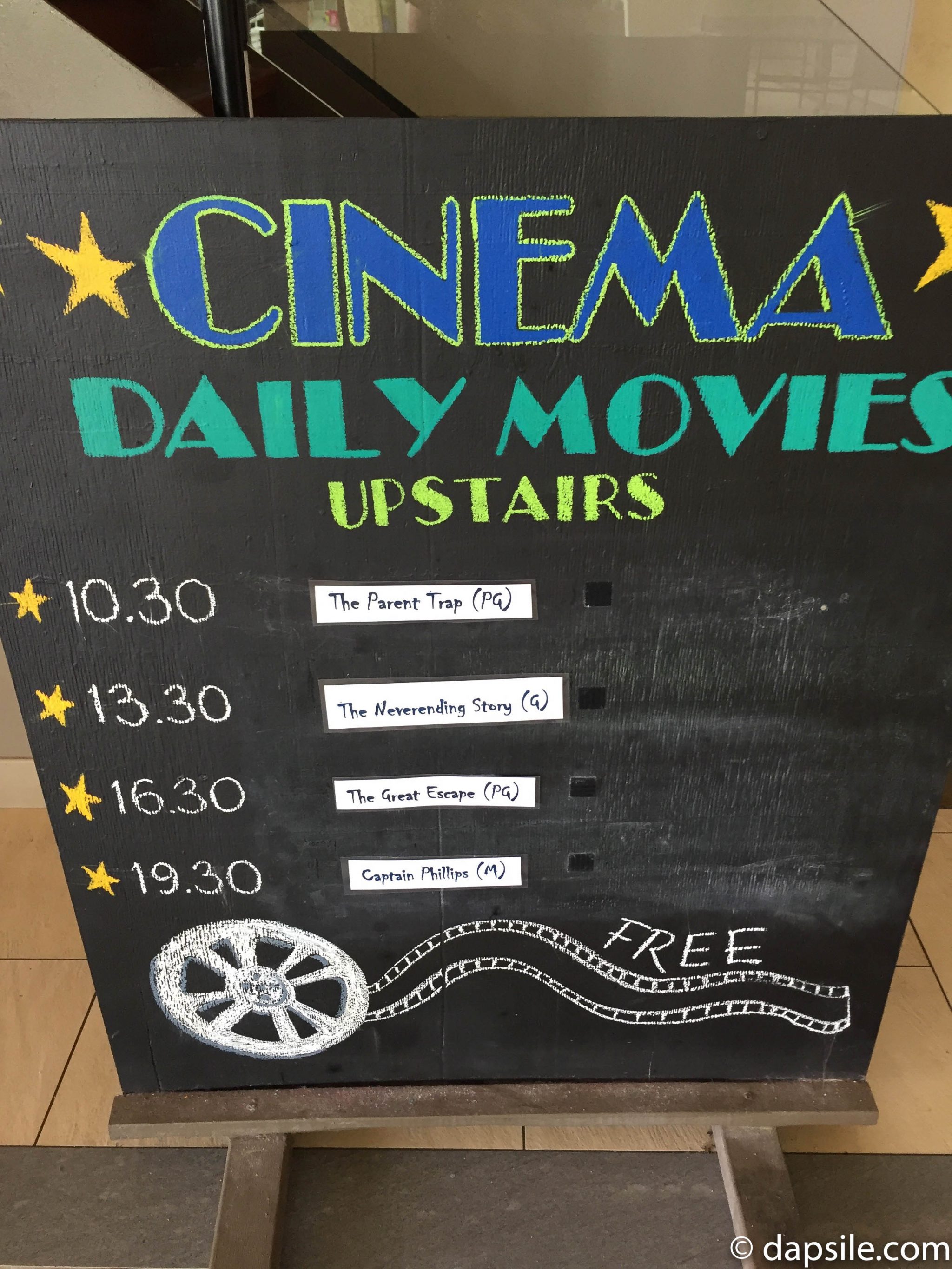 Cinema Movie Schedule at Fitzroy Island Resort