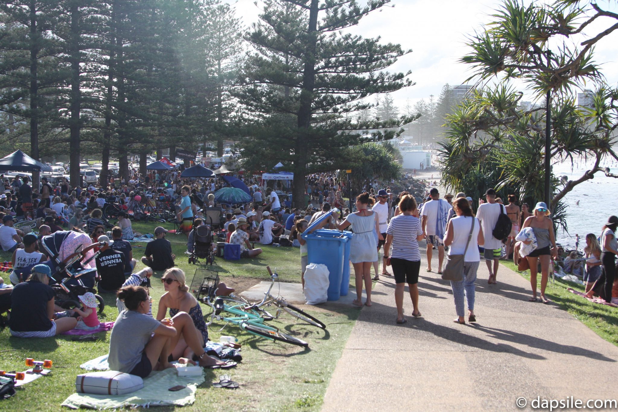 Crowd of People in a Park Along the Gold Coast