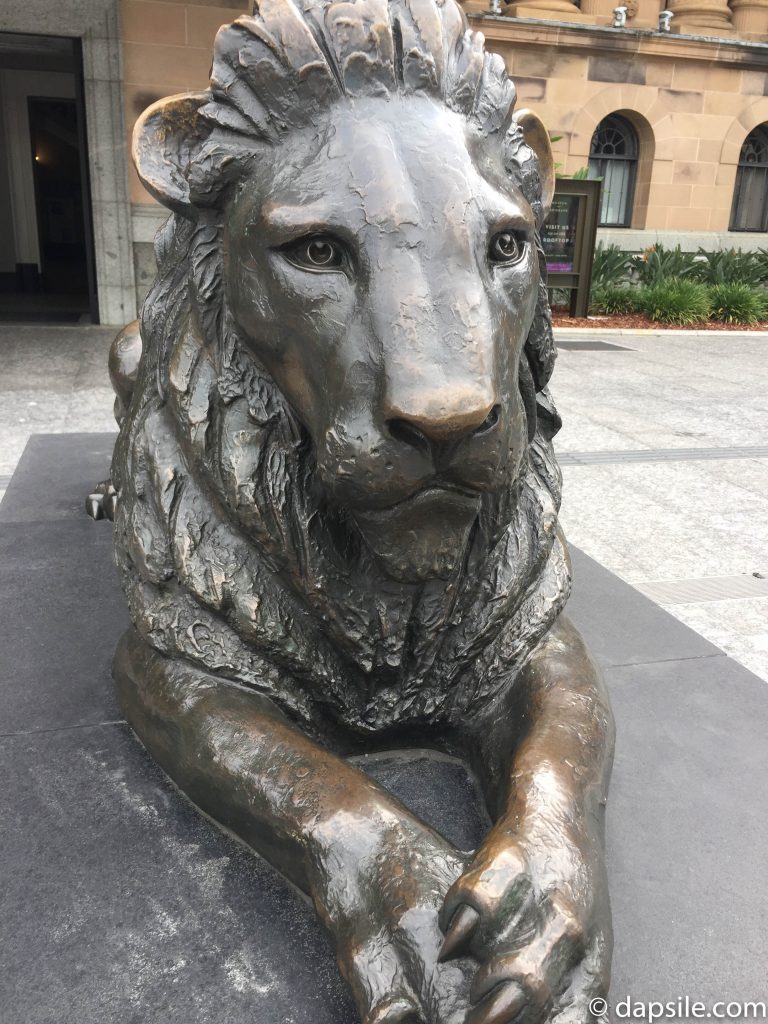 Lion Statue in front of Brisbane City Hall