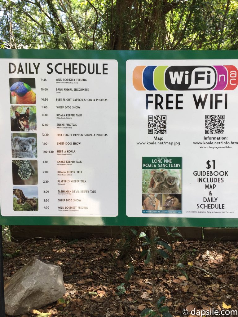 Lone Pine Schedule and WiFi Sign