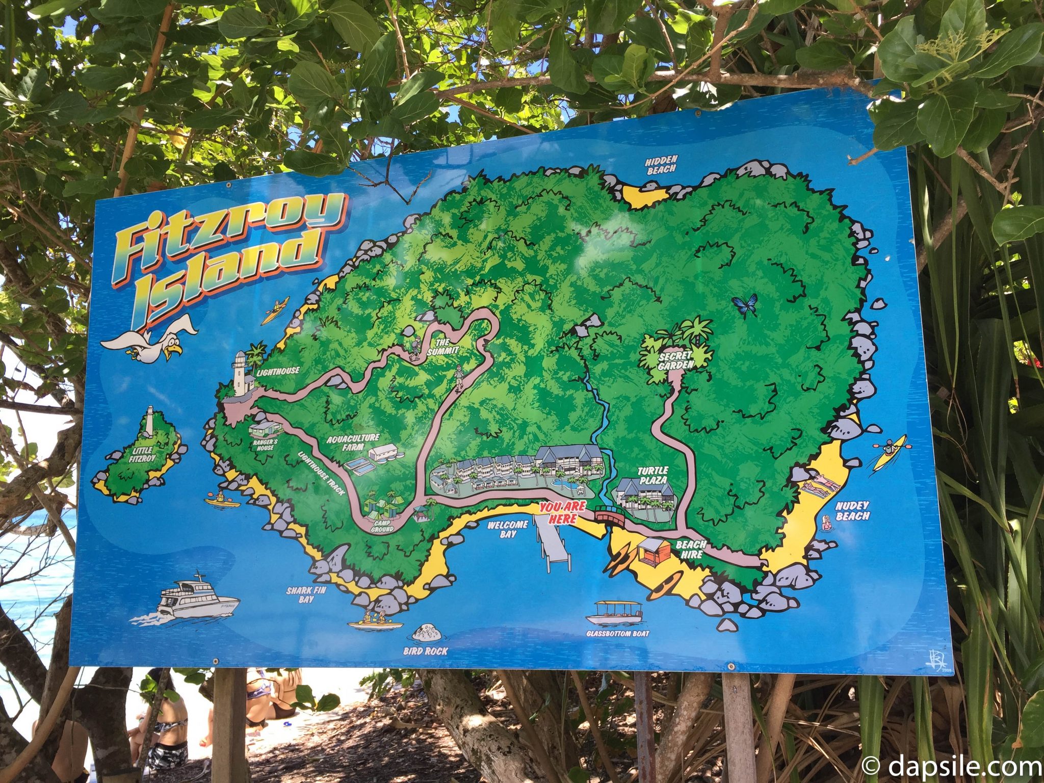 A Big Sign of the Map of Fitzroy Island