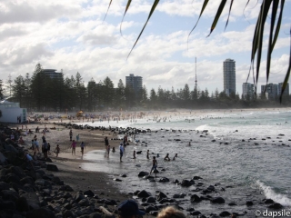 People on the Beach Along the Gold Coast