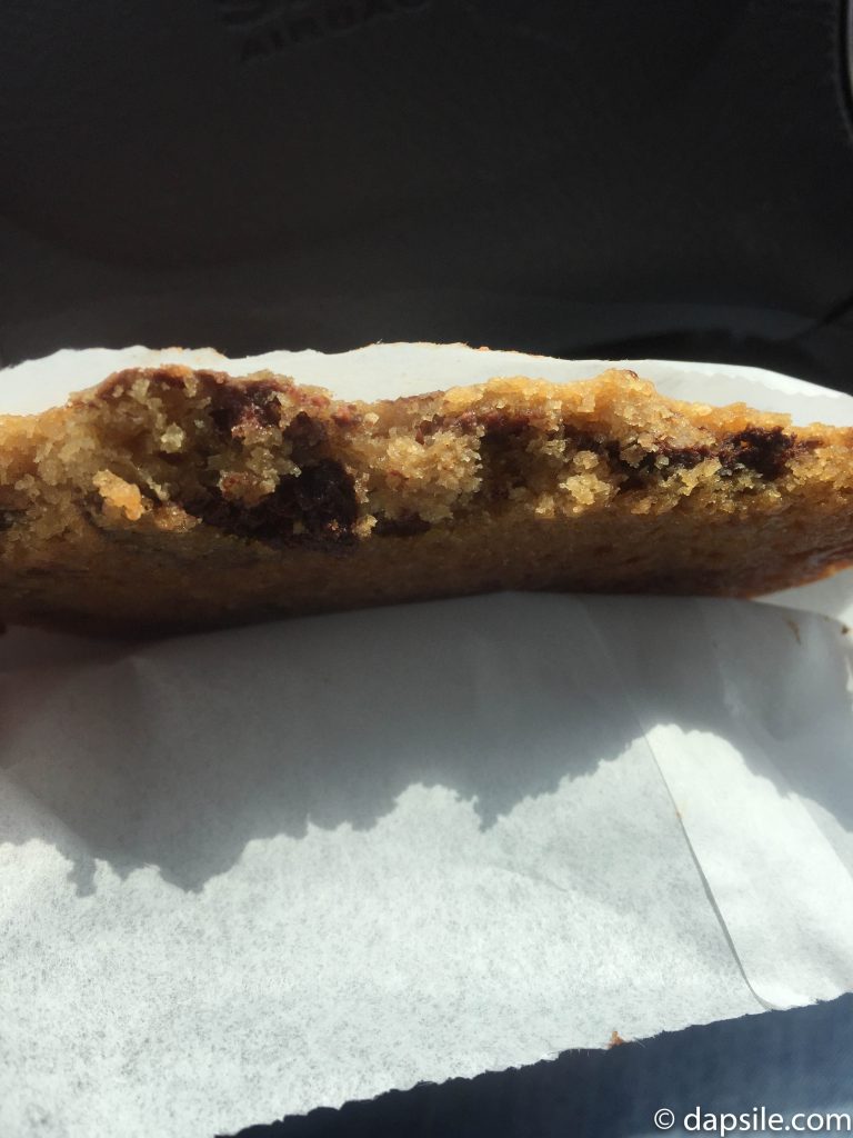 The inside of a Chocolate Chip Cookie at Half Baked Cookie Company