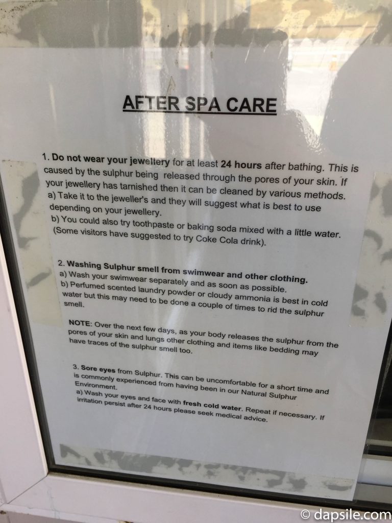 After Spa Care Notice posted in window