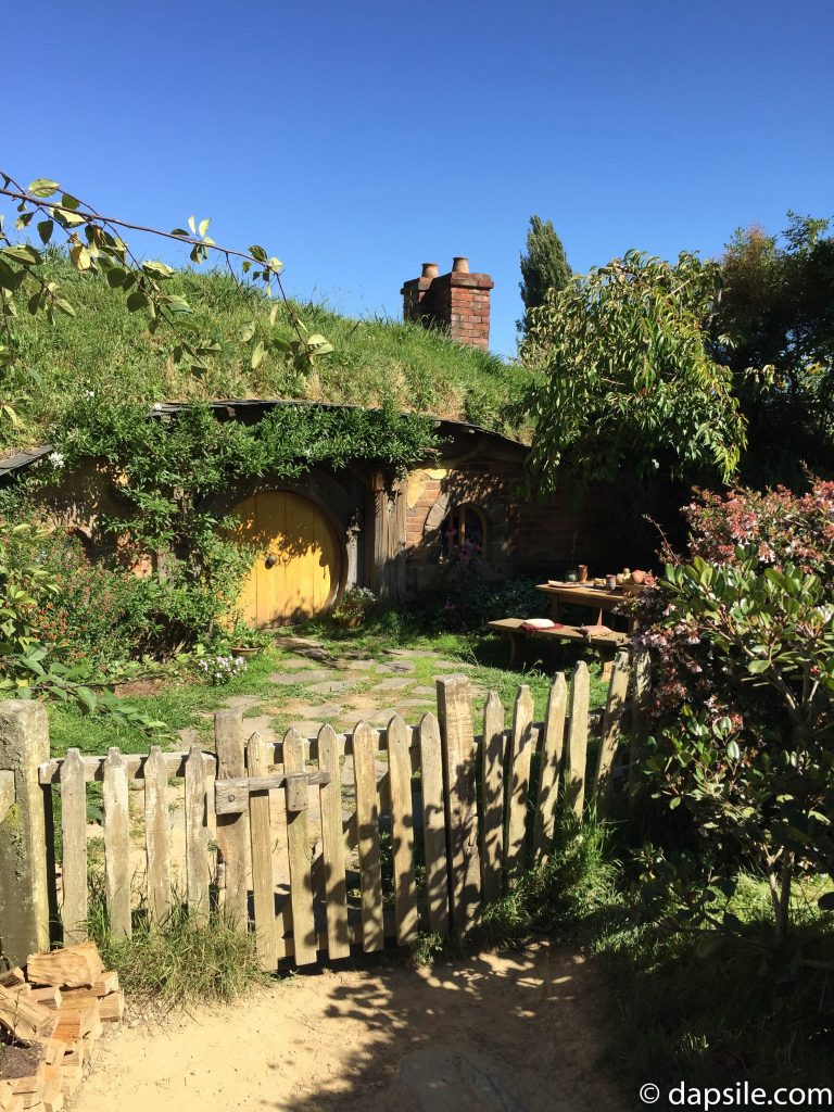 Hobbit Home in the hill with Yellow Door