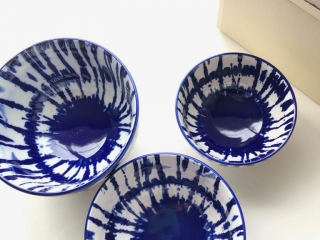 West Elm Indigo Tie-Dye Bowls West Elm Indigo Tie-Dye Bowls from the top