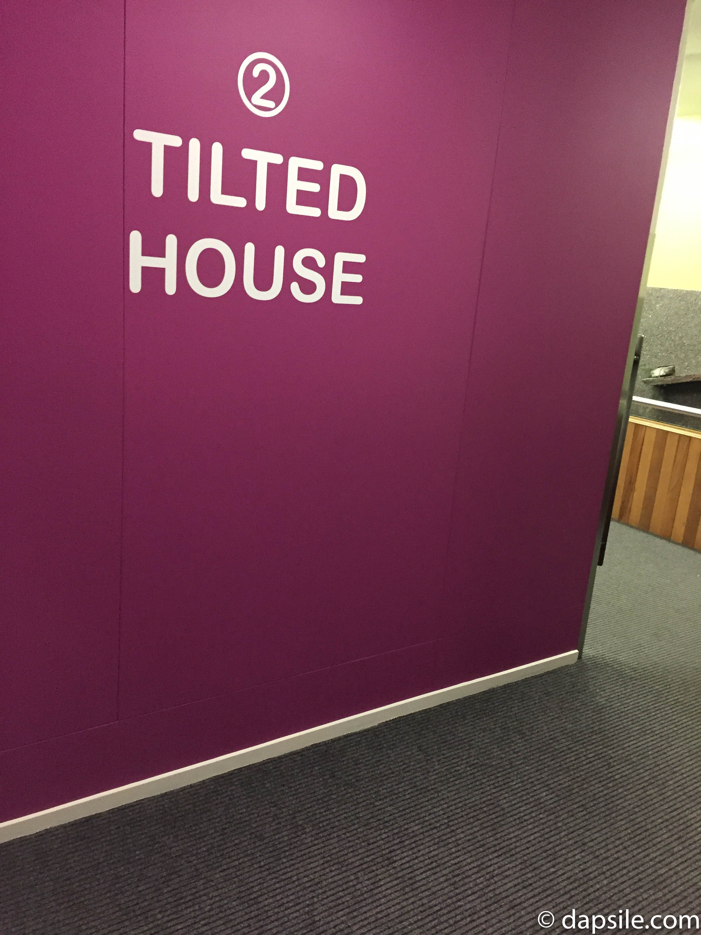 Entrance Wall of the Tilted House Optical Illusion Room