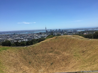 City of Auckland Volcano Crater Volcano Crater with City of Auckland Behind