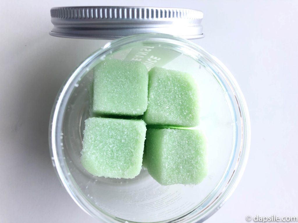 Harper + Ari Exfoliating Sugar Cubes viewed from the top of the open jar